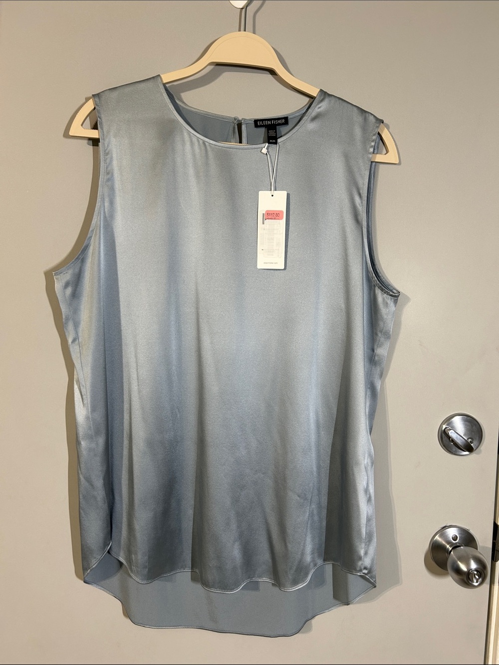 Eileen Fisher Stretch Silk Charmeuse Sleeveless top, quiet luxury elevated basic